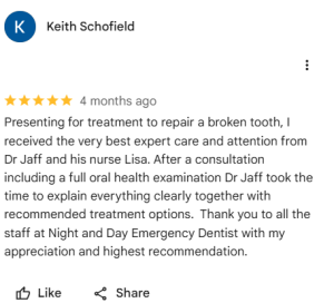 Keith-Schofield-review-on-night-and-day-dental-care-services