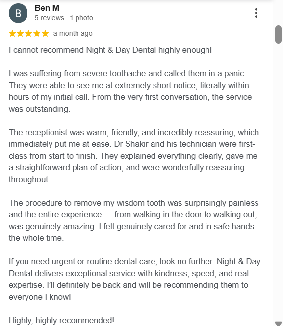 ben-m-review-on-night-and-day-emergency-dental-service